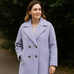 MICHEL STUDIO | Lavender Boiled Wool Long Line Coat - Woman's 3X
